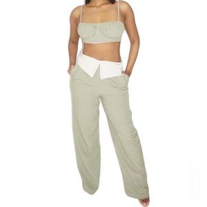 Green Cargo Pants Set